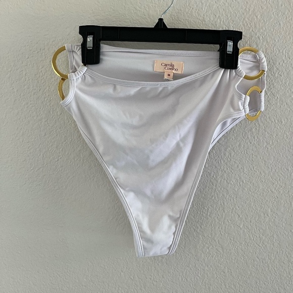 CAMILA COELHO | Lucio Top and High Waist Bottom Bikini Set in White | Size S & M - Picture 8 of 12